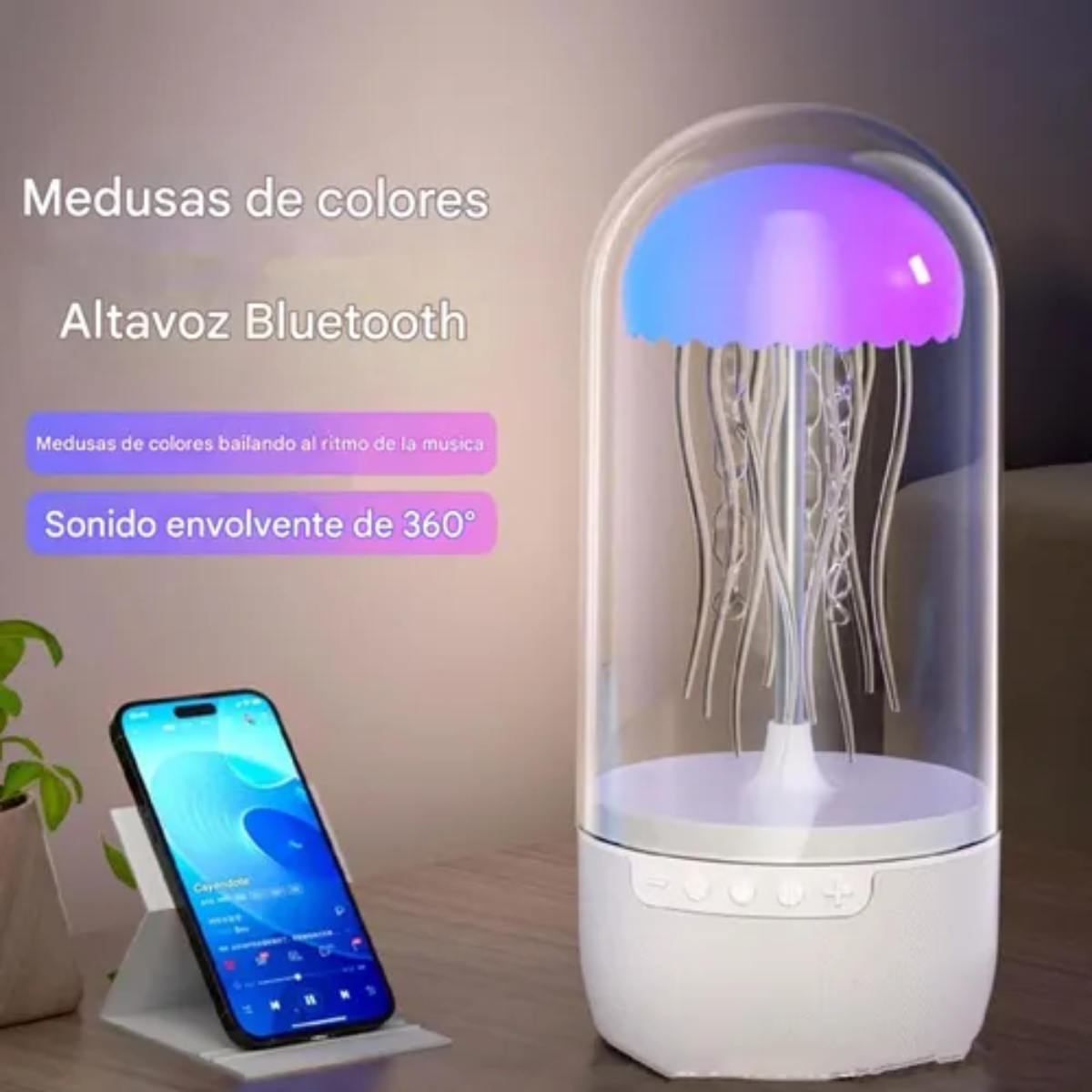 Miniatura 2 de Altavoz Con Forma Medusa Y Luz Colorida